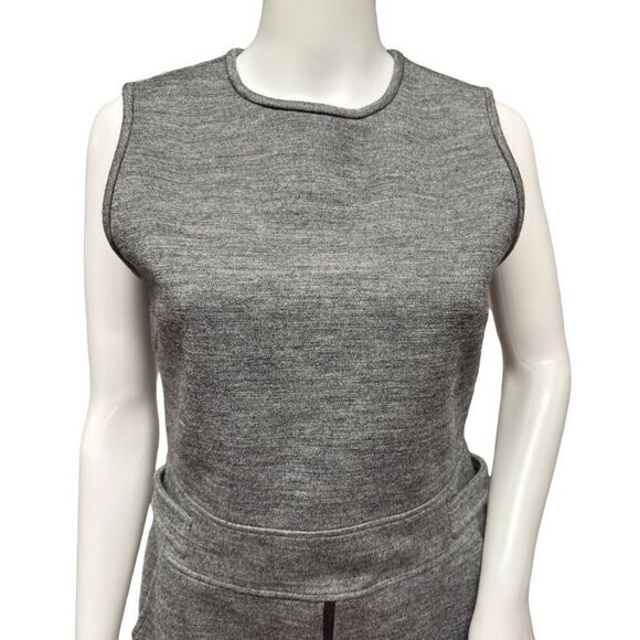 Max Mara Ginnata Wool Midi Dress Size 8 Front Zip Sheath Dark Gray NWT - Picture 4 of 16